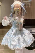 Floral Overture Sweet Lolita JSK Dress in Blue - image 8