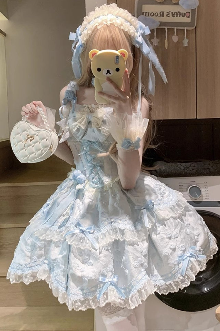 Floral Overture Sweet Lolita JSK Dress in Blue - image 8