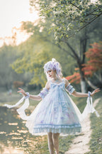 Coral Jellyfish - Sweet Lolita High-waist JSK Dress, Jellyfish & Coral Print and Accessories - image 50