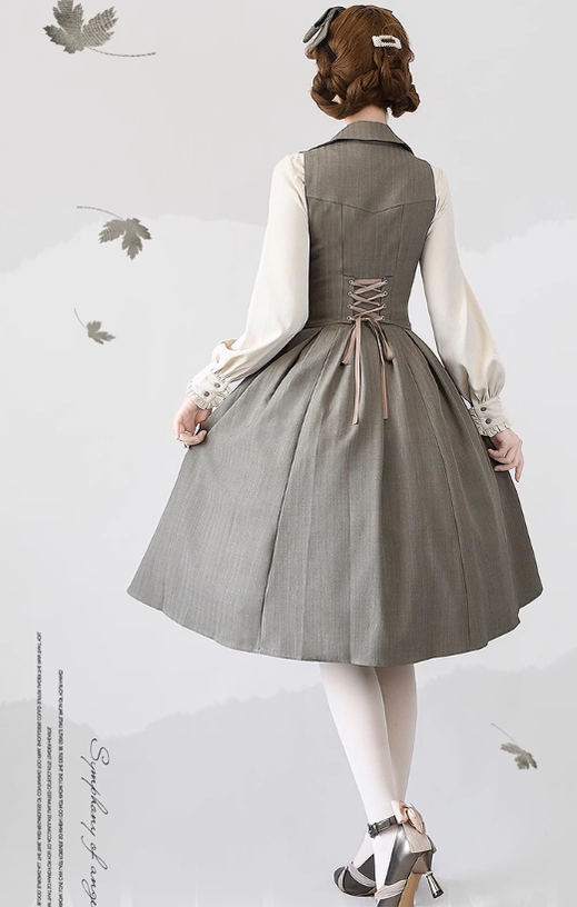 Retro Elegant Lolita Bustier JSK Dress Multicolor - image 9