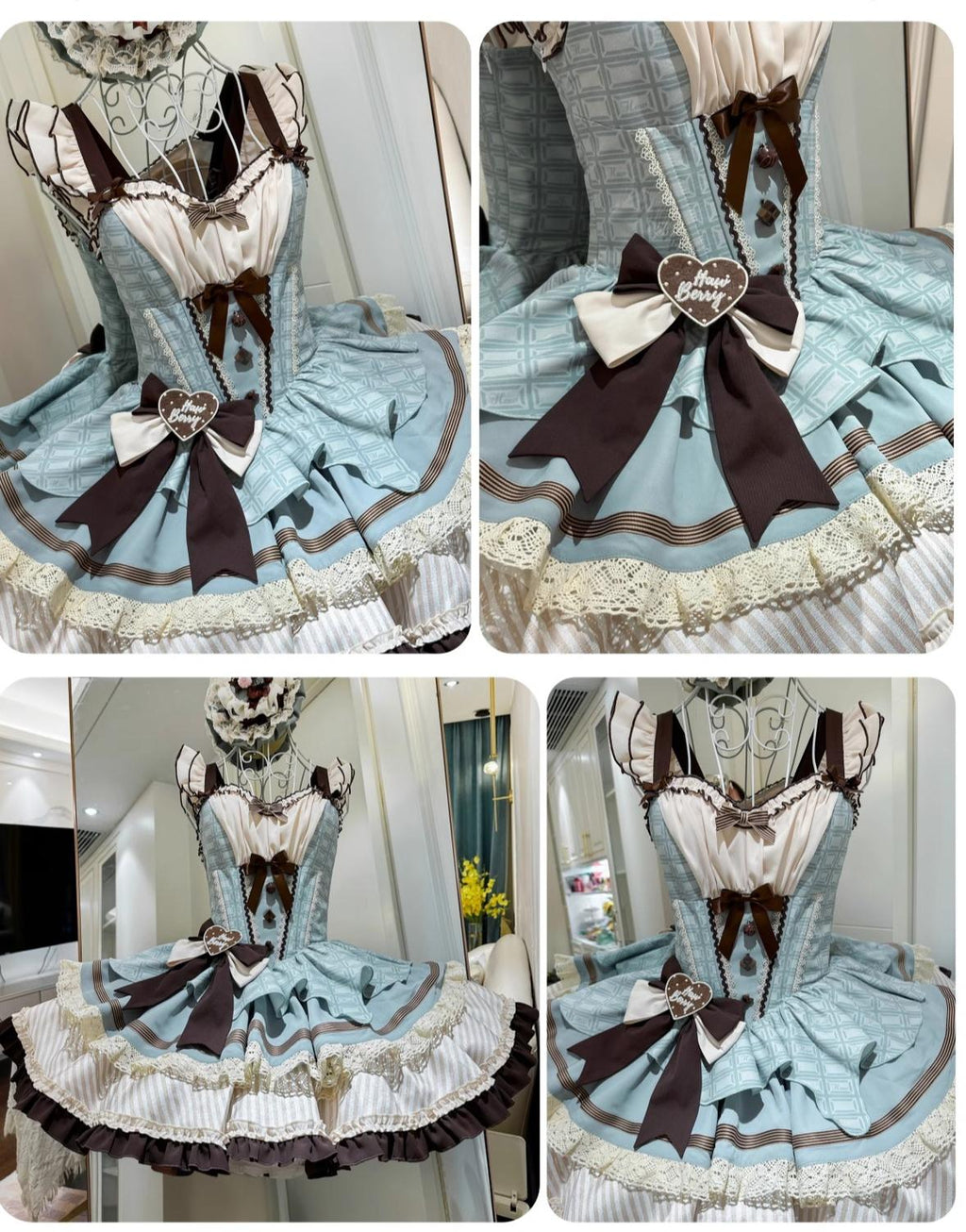 Thin Choco - Sweet Lolita Petite JSK Puffy Mini Dress KC - image 25
