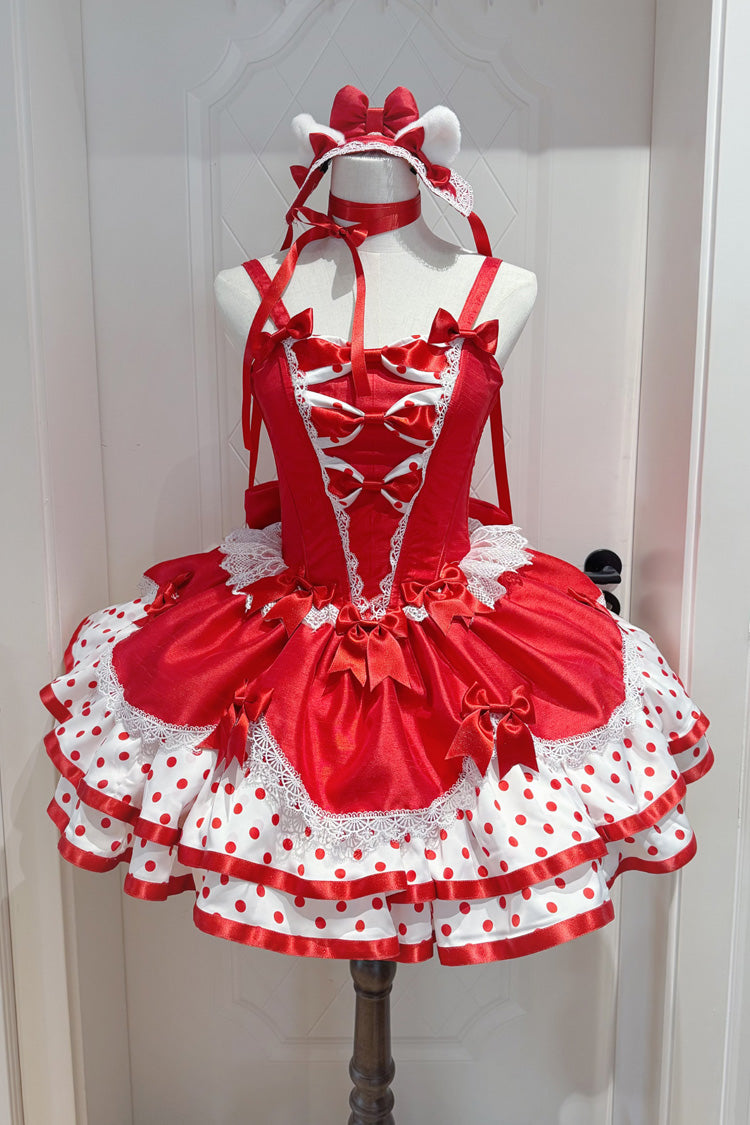 Red Jasmine Rain Sweet Lolita JSK Dress - image 1
