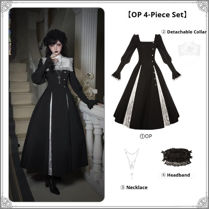Raven's Night Song Oriental Gothic Lolita Dress Set - image 10