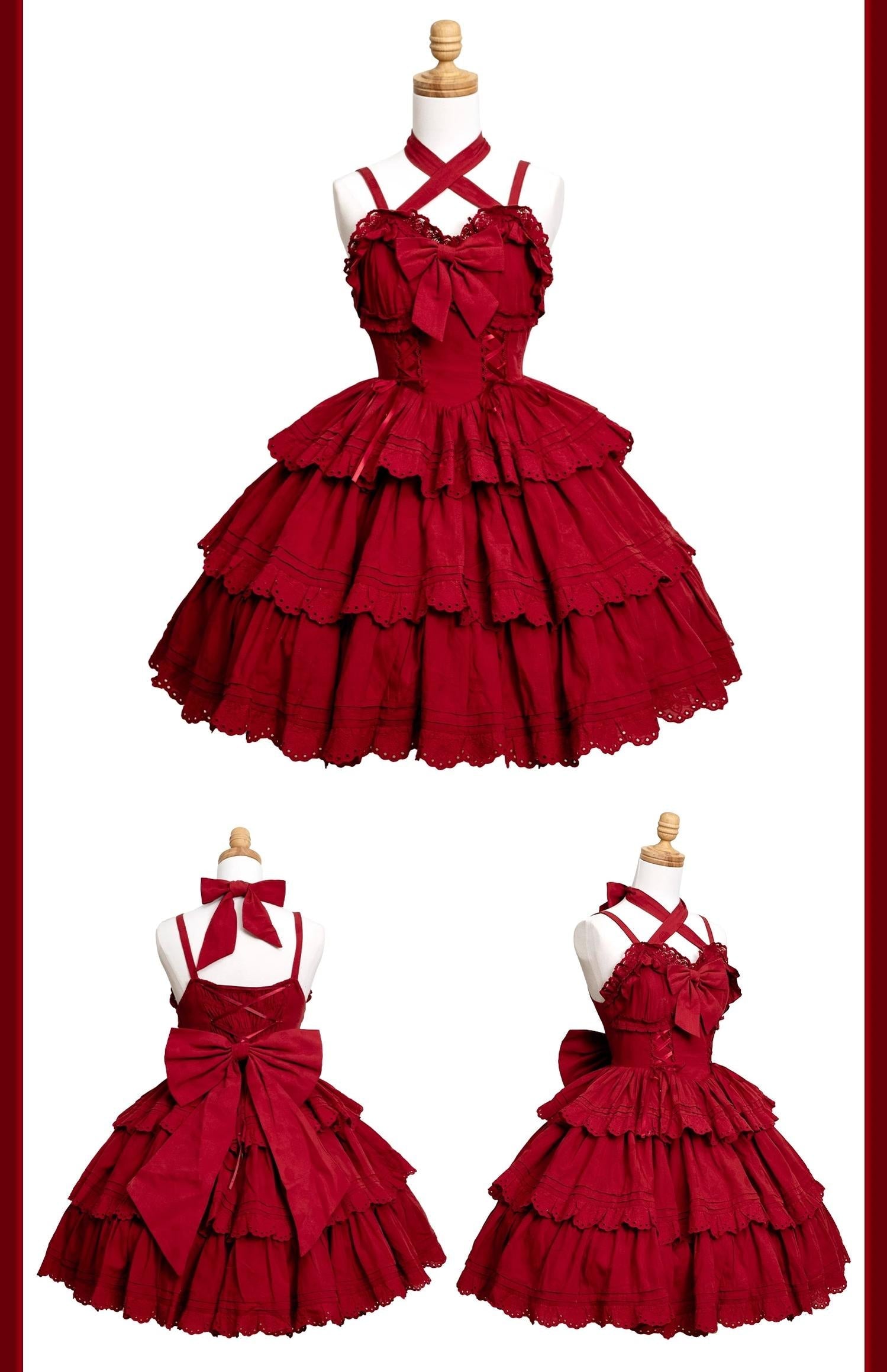 Miss Flora - Cotton Sweet Lolita Dress Set Doll-like OP and JSK - image 15
