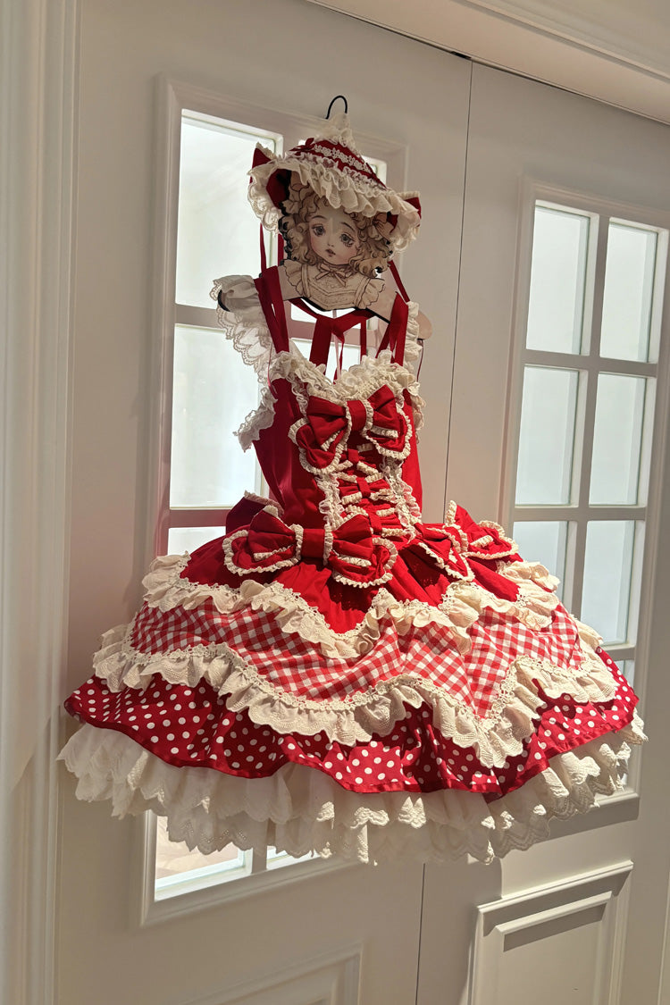 Red Polka Dot Sweet Lolita JSK Dress Set - image 2