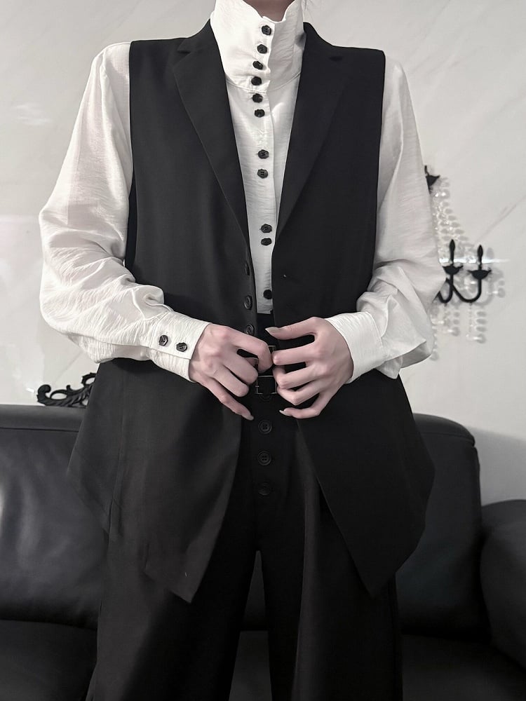 Aont Black Slim-Fit Single-Breasted Ouji Waistcoat - image 11