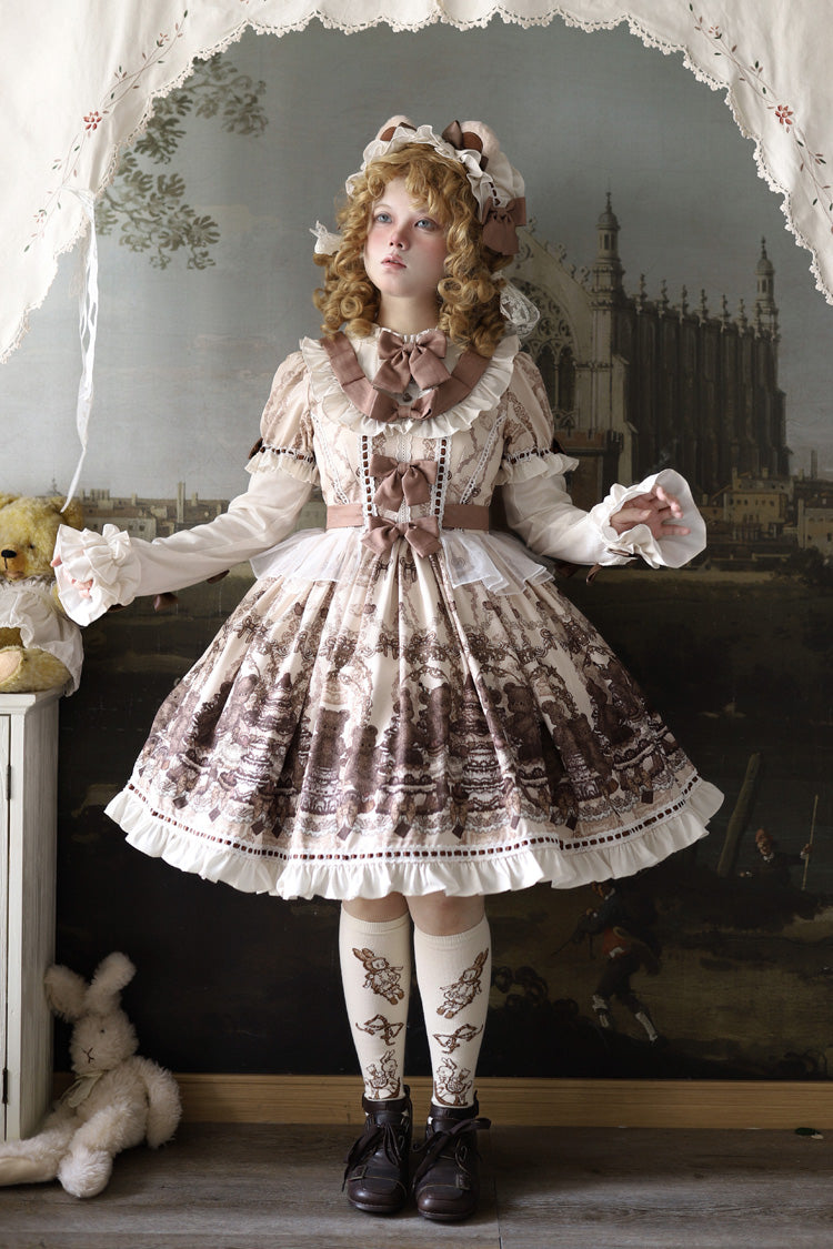 Teddy Bear Party - Daily Sweet Lolita Short-Sleeve OP Dress - image 12