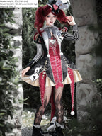 Gothic Lolita Jacquard Dress with Pointed Tail Hem and Accessories - image 7