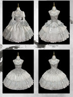 Candle Dragon Spirit - Fantasy White-Silver Lolita JSK Set - image 9
