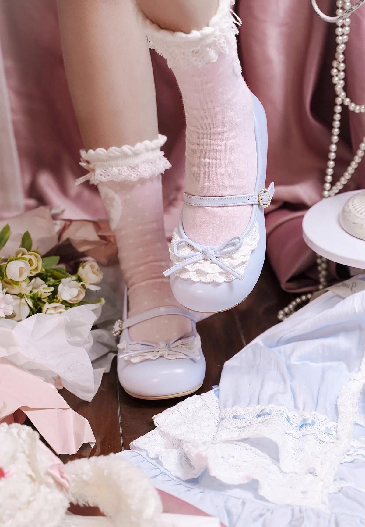 Young Layla - Vintage Lolita Shoes Low Heel Butterfly Shoes - image 7
