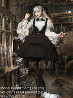 Dawn Witch - Black Gothic Lolita JSK Dress + White Blouse - image 10