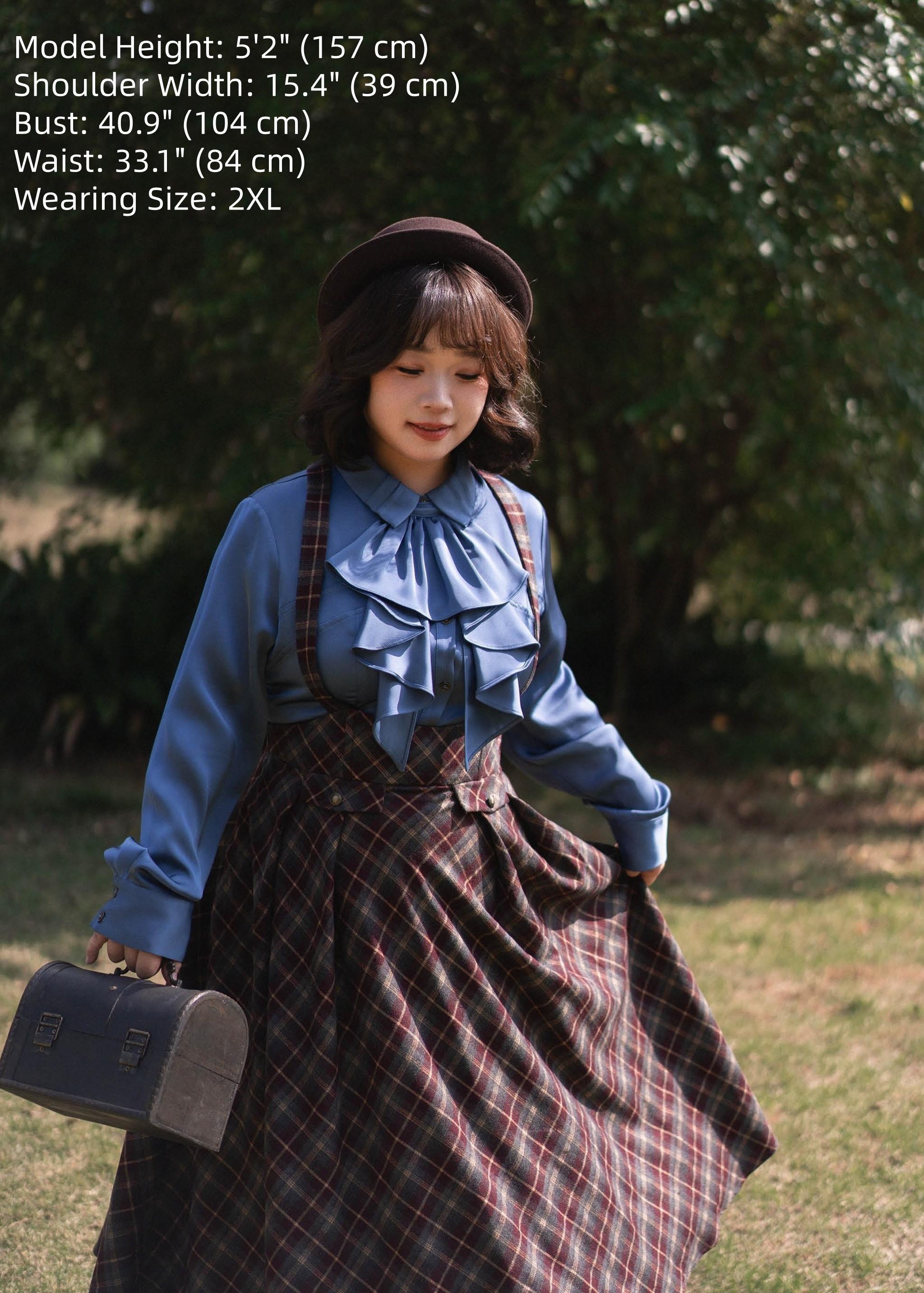 Forest Dew - Elegant Lolita Slim-Fit Shirt with Detachable Jabot - image 16