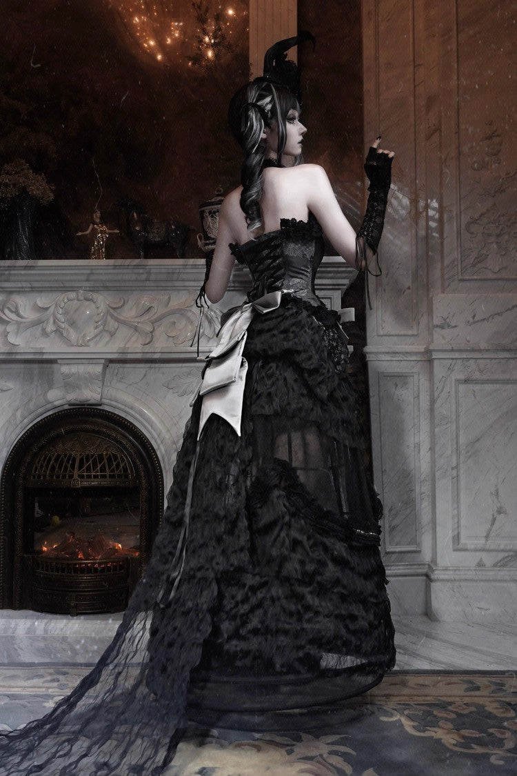 Cupid's Magic Box - Gothic Lolita Long Skirt in Black - image 6