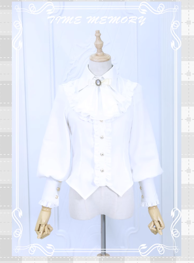 Elegant Lolita Slim Fit Mutton Sleeve Blouse - image 41