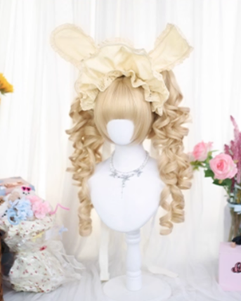 Blonde Lolita Wig, Detachable Roman Roll Ponytails - image 3