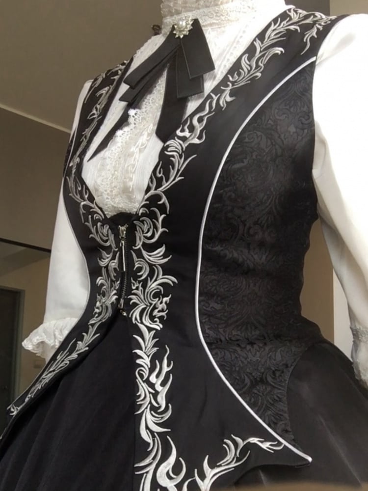 Black Ouji Lolita Banquet Waistcoat - image 7