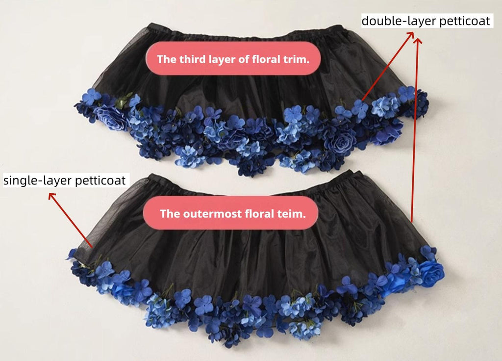 Floral Lolita Petticoat with Detachable Trim Collection - image 21