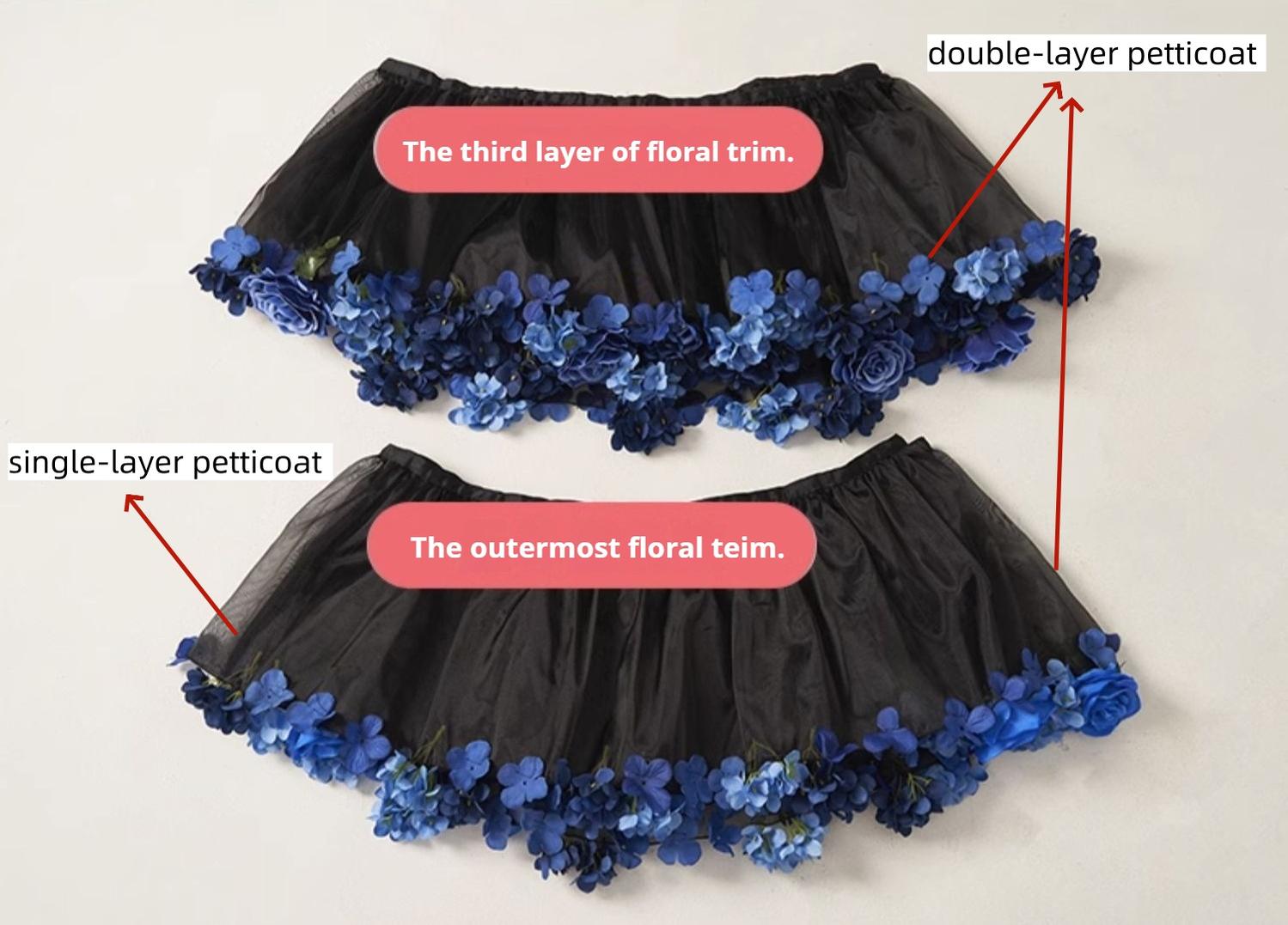 Floral Lolita Petticoat with Detachable Trim Collection - image 21