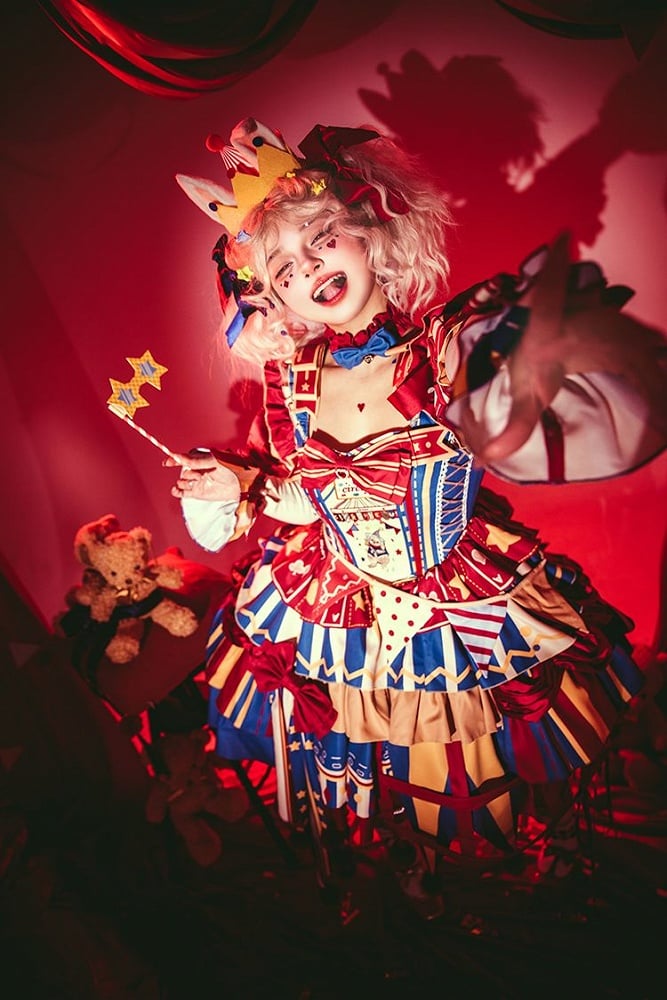 Bunny Circus Embroidery - Sweet Lolita JSK Dress and Detachable Puff Sleeves - image 20