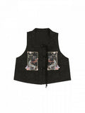 Black Chinoiserie Embroidered Vest - image 1