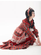 Vintage Lolita OP Dress Red Lolita Plaid Dress for Spring Summer - image 9