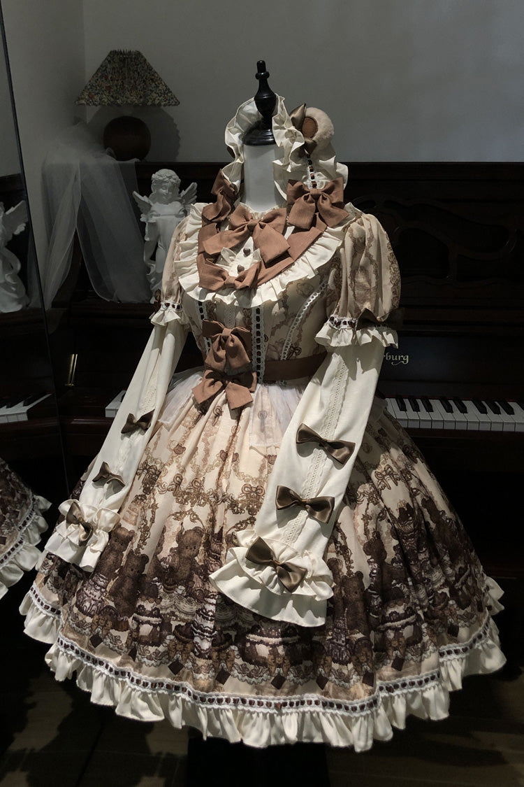 Teddy Bear Party - Daily Sweet Lolita Short-Sleeve OP Dress - image 10
