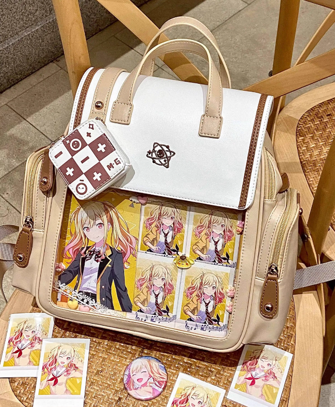 Kawaii Lolita Large-Capacity Ita Backpack with Mini Pocket and Grid Board - image 3
