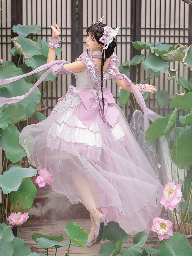 Chinese-Inspired Butterfly Lolita Dress Set with Headpiece and Wrist Cuffs - image 10