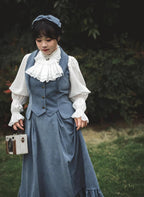 Misty Forest Elegant Vintage Lolita Fishbone Long Skirt and Vest - image 7
