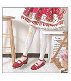 Elegant Lolita Gold Foil Printed Tights - image 11