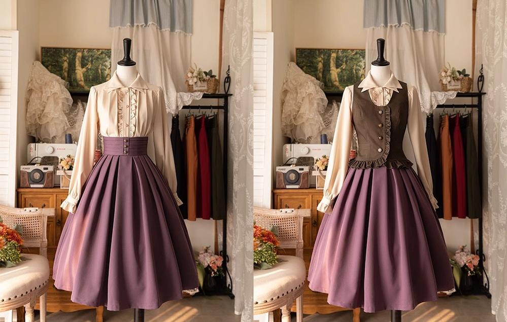 Forest Basket - Elegant Lolita Pleated SK - image 16