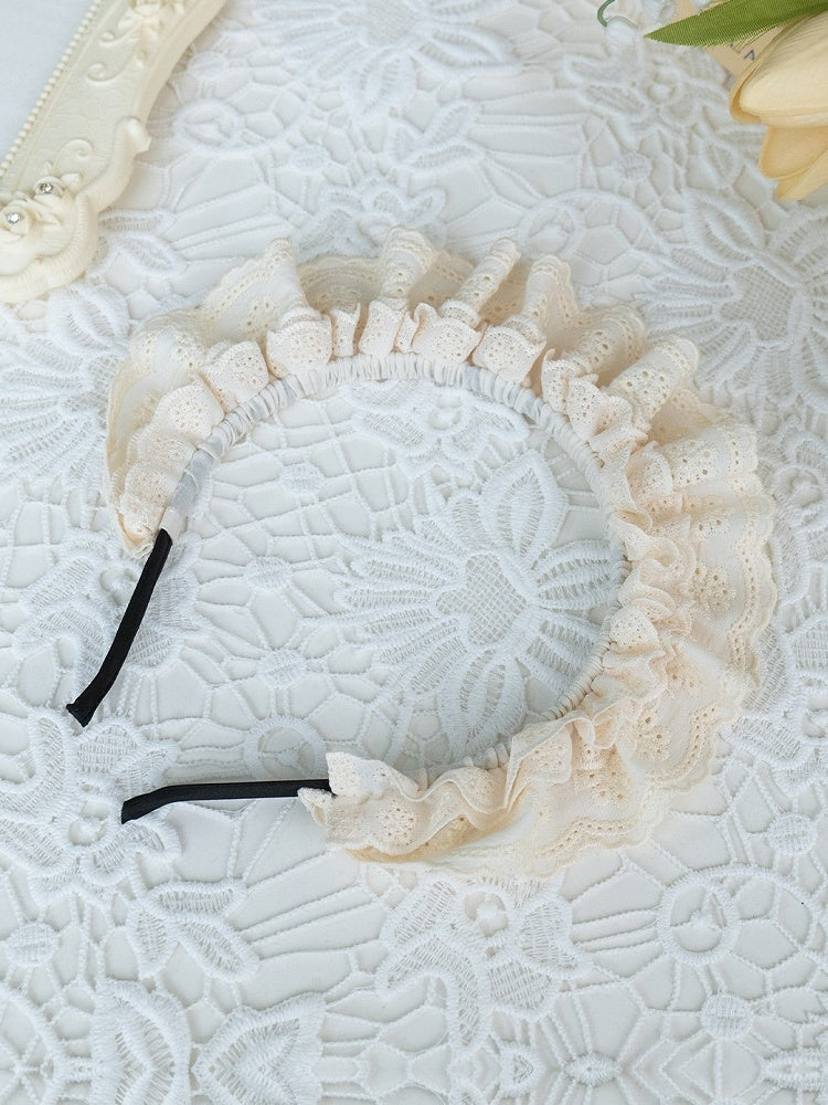 Beige and Blue Puff-Sleeve Lolita OP with Scalloped Hem and Butterfly Bows - image 6