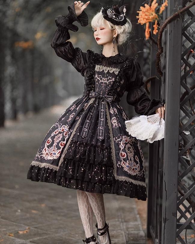 Star Drop Ceremony - Elegant Lolita JSK Printing Open Front Dress and Blouse Set - image 10