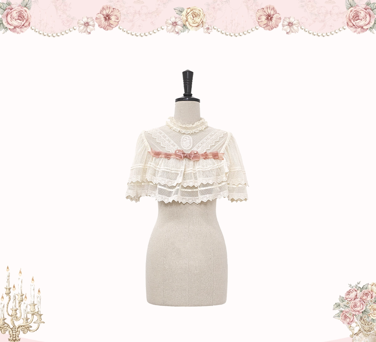 Whispers of Blossoms & Candlelight - Sweet Lolita Floral Printed JSK Dress with Bows and Accessories - image 32