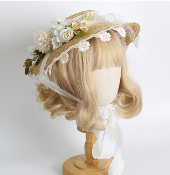 Xiaogui Flower Bow Lace Lolita Sunhat - image 16