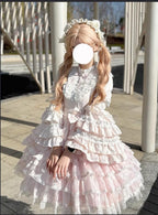 Solo Puppet Sweet Lolita OP Dress with Princess Long Sleeves - image 5