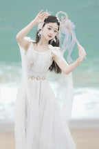 Messenger of God Greek-Inspired Elegant Lolita Long JSK Dress in White - image 10