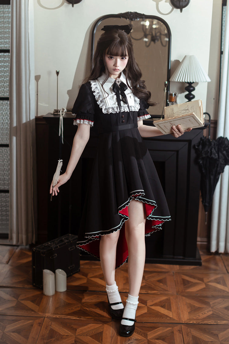 Rosalind - Gothic Maid Lolita Dress with Bow Tie - image 4