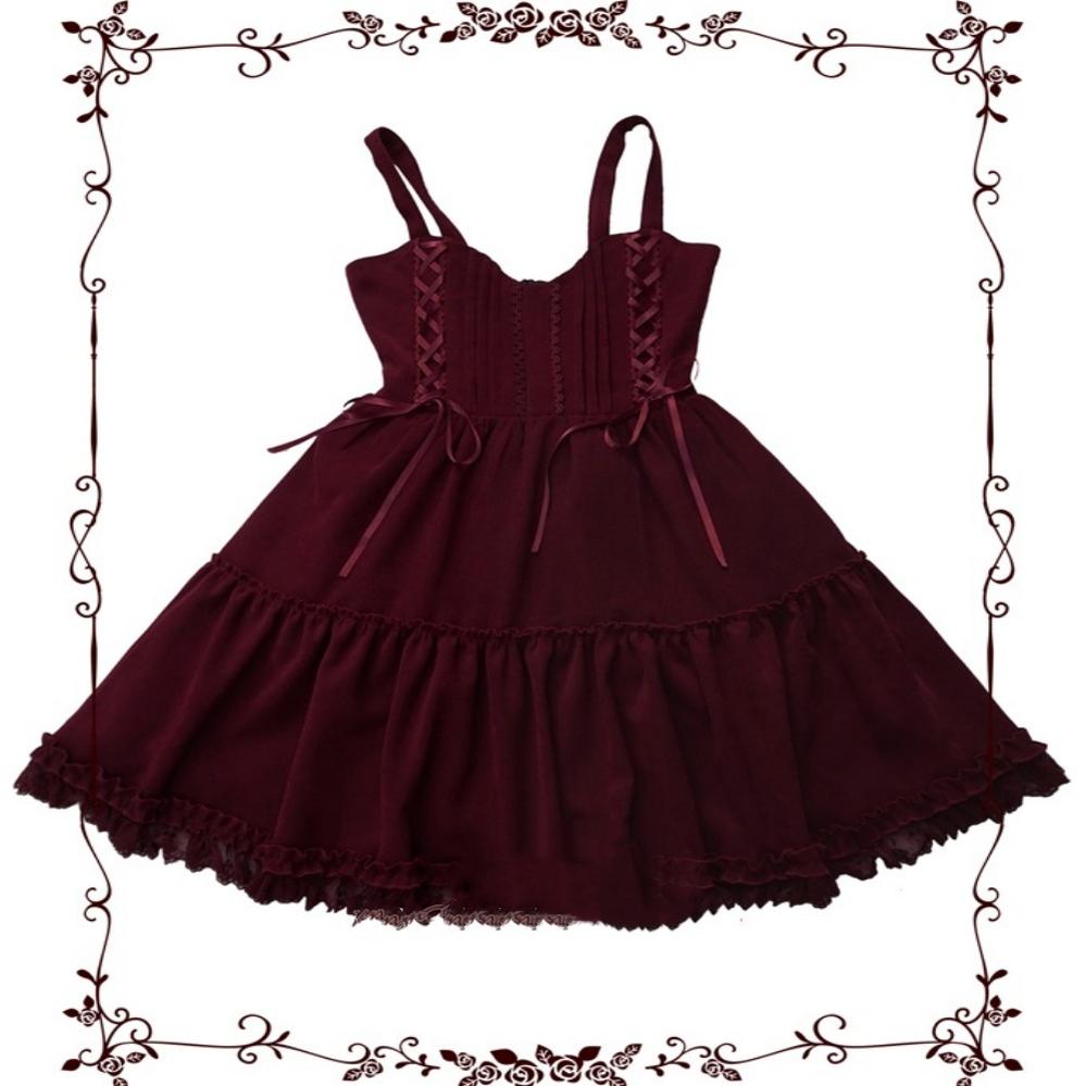 Garden Waltz 1.0 Burgundy Autumn Winter Lolita JSK - image 8