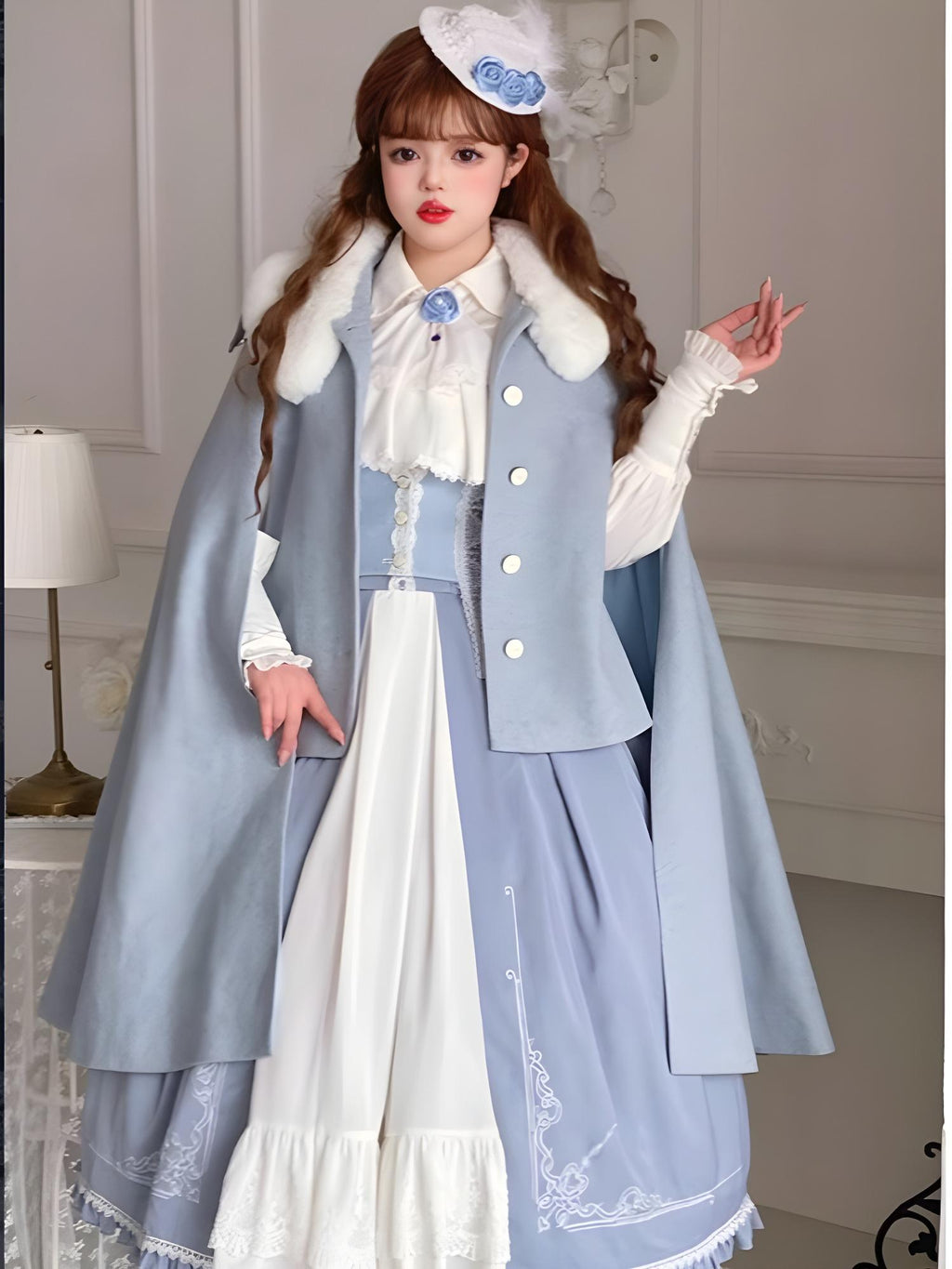 Miss Leisha - Classic Lolita Skirt Set Elegant Winter Cape - image 6