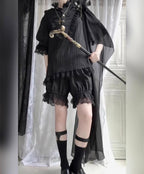 Black Moonlight - Ouji Lolita Chiffon Shirt Outfit Collection - image 6