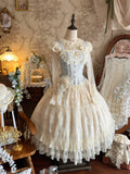 Sweet Lolita Blue and White Princess Top, Inner Shirt and Skirt Set - image 1