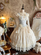 Sweet Lolita Blue and White Princess Top, Inner Shirt and Skirt Set - image 1