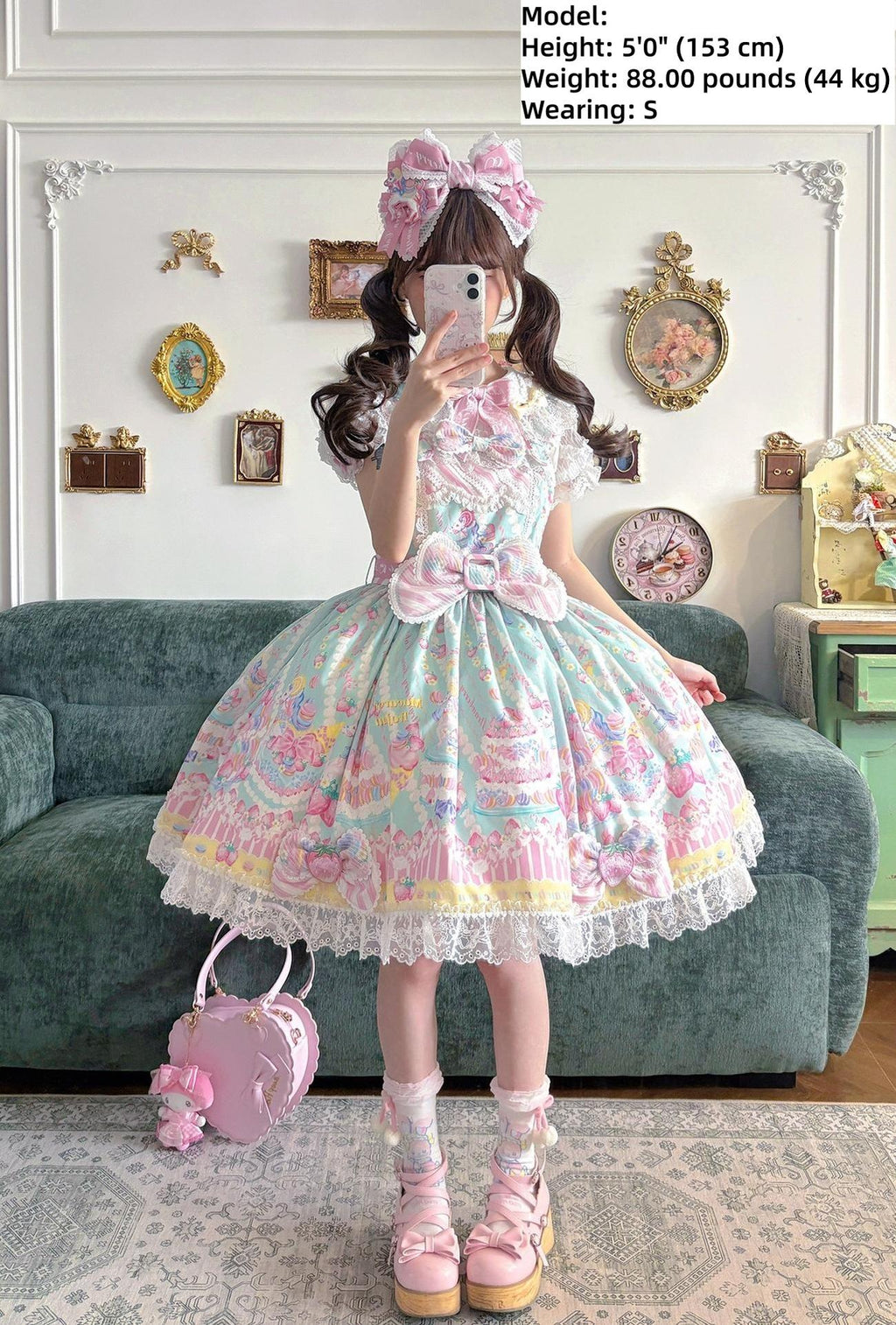 Macaron - Printed Sweet Lolita OP Dress and Old School JSK - image 11