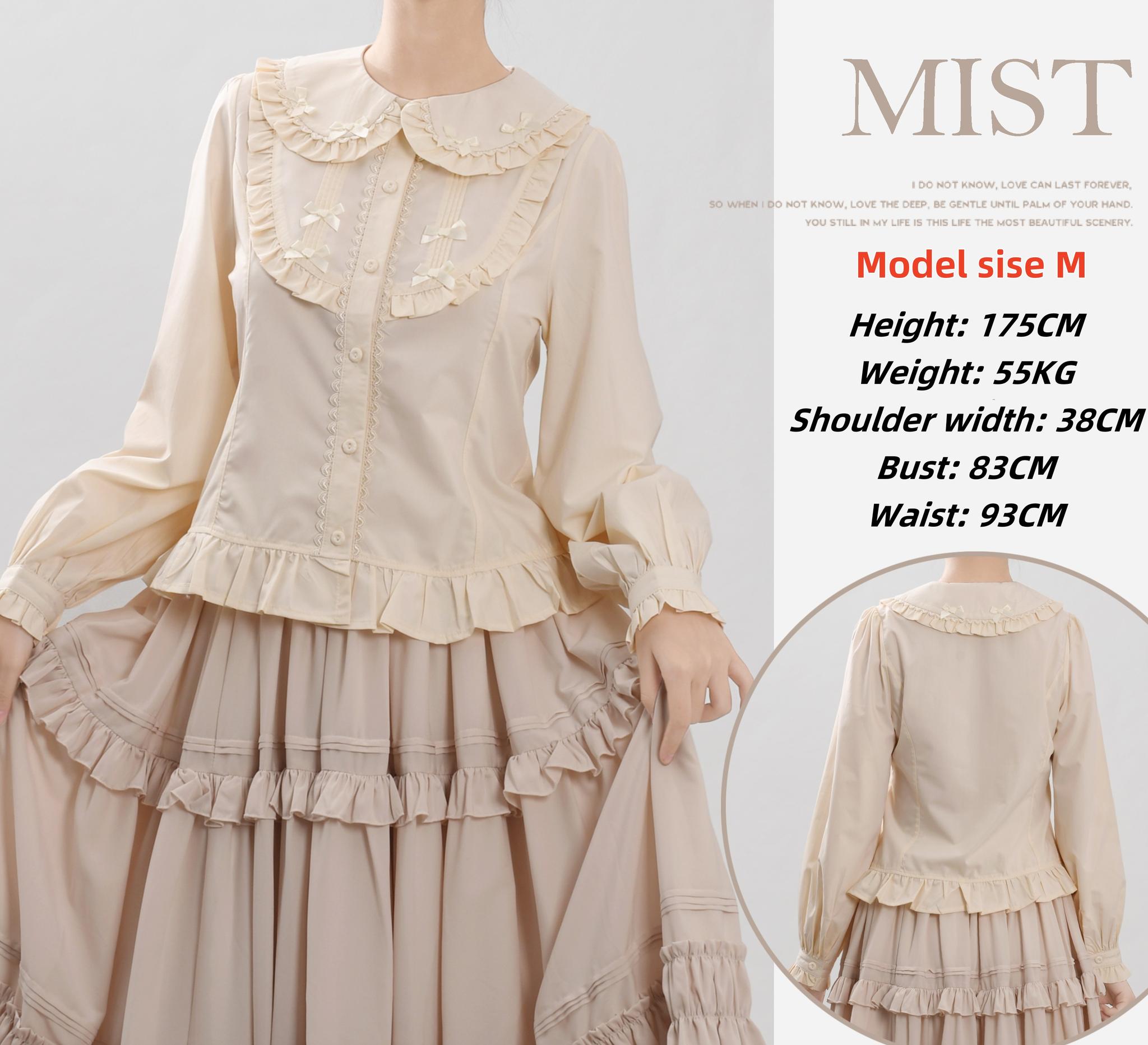 Sweet Lolita Blouse Doll Collar Shirt with Bubble Sleeves - image 12