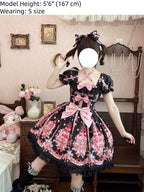 Strawberry Chef - Printed Old School Lolita OP and Accessories - image 12