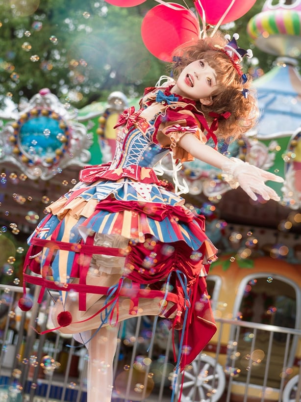 Bunny Circus Embroidery - Sweet Lolita JSK Dress and Detachable Puff Sleeves - image 7