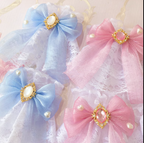 Sakura Home - Sweet Lolita Handmade Lace Bows Cuffs - image 1
