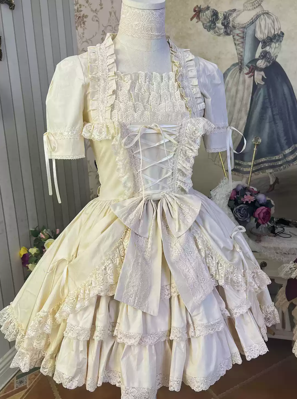 Miss Rella - Old School Lolita OP Dress, Front Opening - image 7