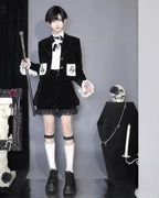 Erosion Heart F-Type - Ouji Lolita Suit Black Velvet Shorts and Skirt - image 12